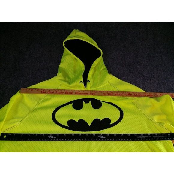 Batman DC Comics Thermal Fleece Hoodies Men‎ Sz L Acid Yellow Animation NWT - Picture 5 of 7